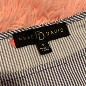 Fred David Tops - Striped Blouse with Flowers Fred David Tops - Striped Blouse with Flowers